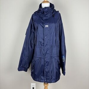 Helly Hansen Windbreaker Jacket Mens XL Navy Blue Tech Packable Wind Rain Resist
